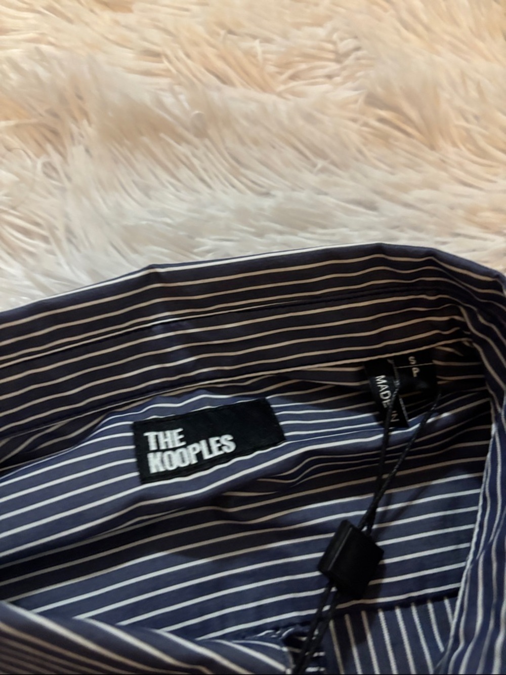 The Kooples Navy and White Pinstripe Button-Down Shirt - Picture 8 of 8